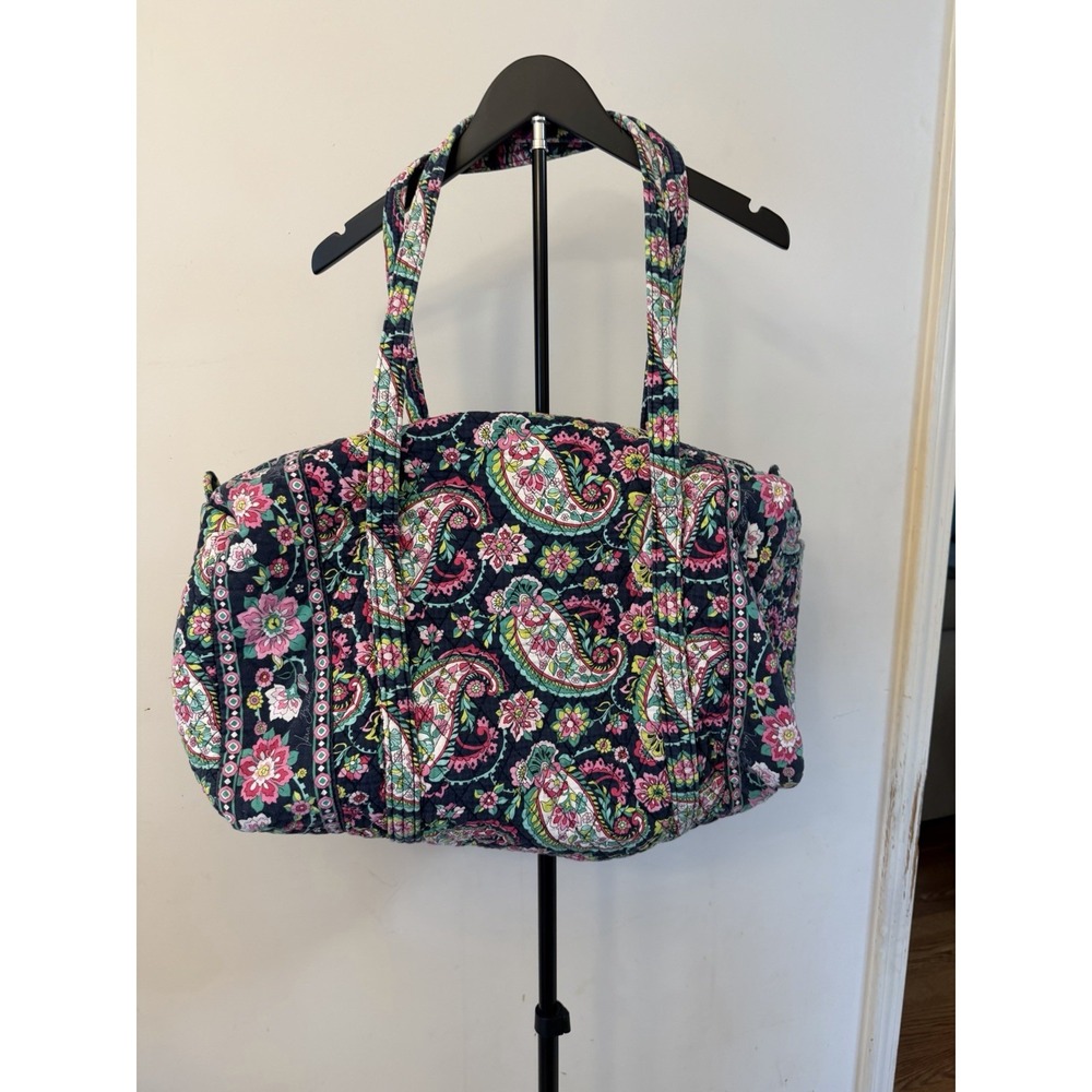 Vera Bradley Retired Petal Paisley Large Quilted Weekender Duffle Bag Vibrant